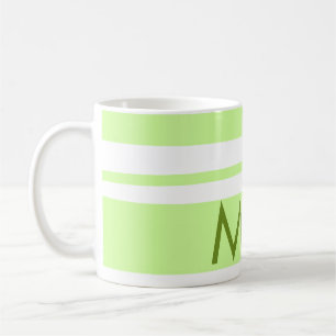 Neon groene strepen Griekse patroon letter monogra Koffiemok