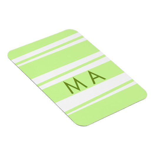 Neon groene strepen Griekse patroon letter monogra Magneet (Rechterzijde)