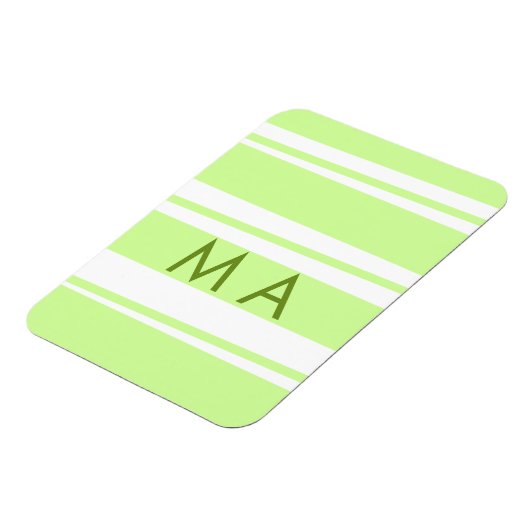 Neon groene strepen Griekse patroon letter monogra Magneet (Linkerzijde)
