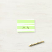 Neon groene strepen Griekse patroon letter monogra Post-it® Notes (Op bureau)