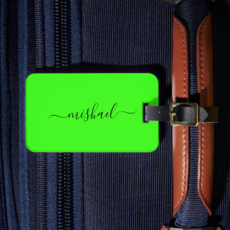 Neon Groene Typografie, Personaliseer Bagagelabel
