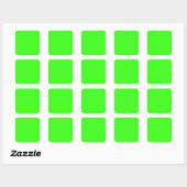Neon groene vierkante sticker op maat (Vel)