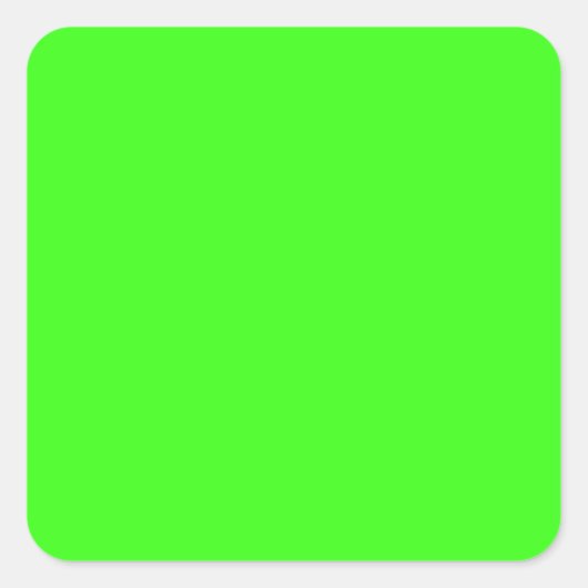 Neon groene vierkante sticker op maat (Voorkant)
