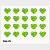 Neon Groene Waterpatronen Achtergrond Leeg Modern Hart Sticker (Vel)