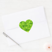 Neon Groene Waterpatronen Achtergrond Leeg Modern Hart Sticker (Envelop)