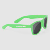 Neon groene Wayfarer zonnebril met palmboom logo (Rechts)