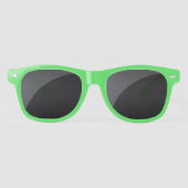 Neon groene Wayfarer zonnebril met palmboom logo (Voorkant)
