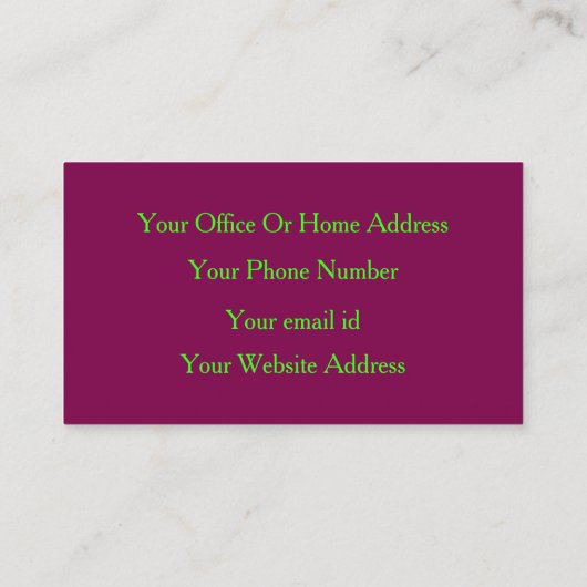 Neon Groene Wijn Rood Roze Make-up Artiest Salon G Visitekaartje (Achterkant)