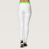 Neon Groene Zijstreep Witte Leggings Aangepaste Kl (Achterkant)