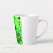 Neon Groene Zwarte Kat Latte Mok (Rechts)
