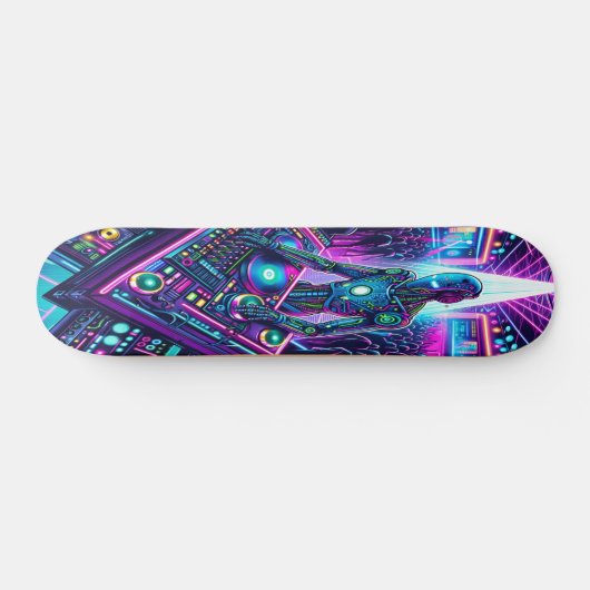 "Neon Groove: Cyber DJ Persoonlijk Skateboard (Horizontaal)