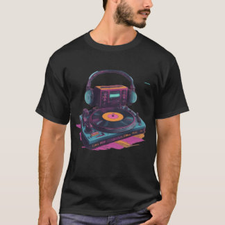 Neon Groove Retro DJ Vibes Collectie grappig T-shirt