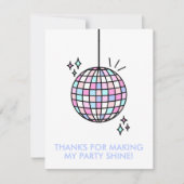 Neon Groovy Disco Ball Bedankkaart (Voorkant)