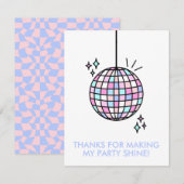 Neon Groovy Disco Ball Bedankkaart (Voorkant / Achterkant)