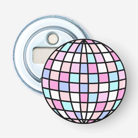 Neon Groovy Disco Ball Button Flesopener (Voorkant)