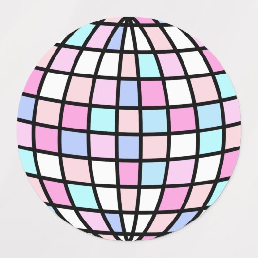 Neon Groovy Disco Ball Labels (Design 2)