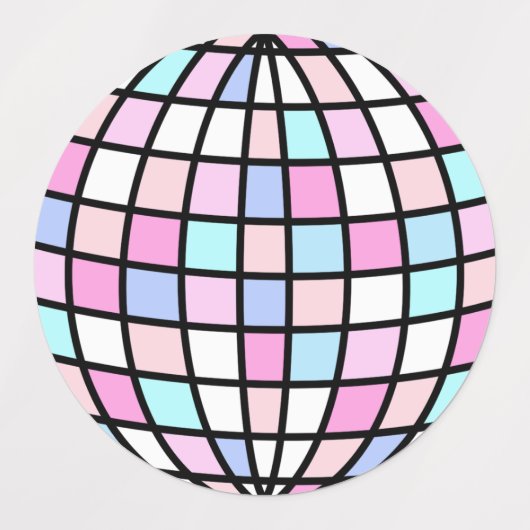 Neon Groovy Disco Ball Labels (Design 1)