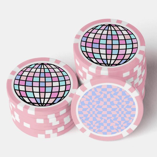 Neon Groovy Disco Ball Poker Chips (Opstapeling)