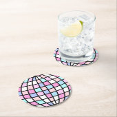 Neon Groovy Disco Ball Ronde Kartonnen Onderzetter (Insitu)