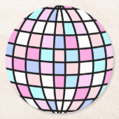 Neon Groovy Disco Ball Ronde Kartonnen Onderzetter (Voorkant)