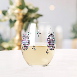 Neon Groovy Disco Ball Wijnglas Zonder Voet