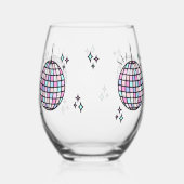 Neon Groovy Disco Ball Wijnglas Zonder Voet (Voorkant)
