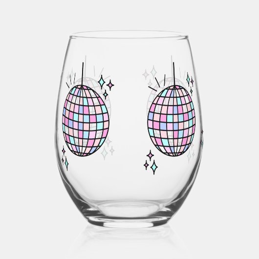 Neon Groovy Disco Ball Wijnglas Zonder Voet (Rechts)