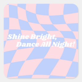 Neon Groovy Disco Vierkante Sticker