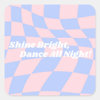Neon Groovy Disco Vierkante Sticker