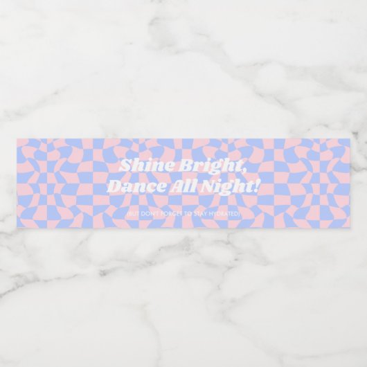 Neon Groovy Disco Waterfles Etiket (Enkel label)