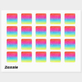Neon grunge regenboogontwerp vierkante sticker (Vel)