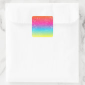 Neon grunge regenboogontwerp vierkante sticker (Tas)