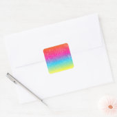 Neon grunge regenboogontwerp vierkante sticker (Envelop)