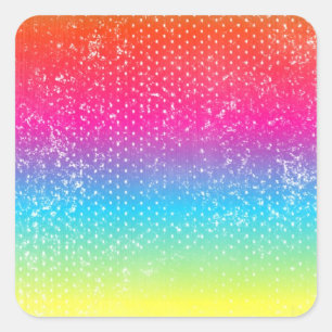 Neon grunge regenboogontwerp vierkante sticker