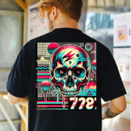 Neon Grunge Skull T-shirt