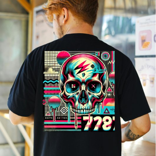 Neon Grunge Skull T-shirt