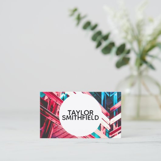 neon grunge visitekaartje (Staand voorkant)