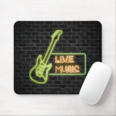 Neon guitar-bord op baksteen muismat (Met muis)