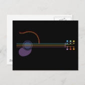 Neon Guitar Briefkaart (Voorkant / Achterkant)