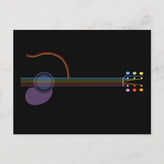 Neon Guitar Briefkaart (Voorkant)