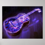 Neon Guitar Poster (Voorkant)