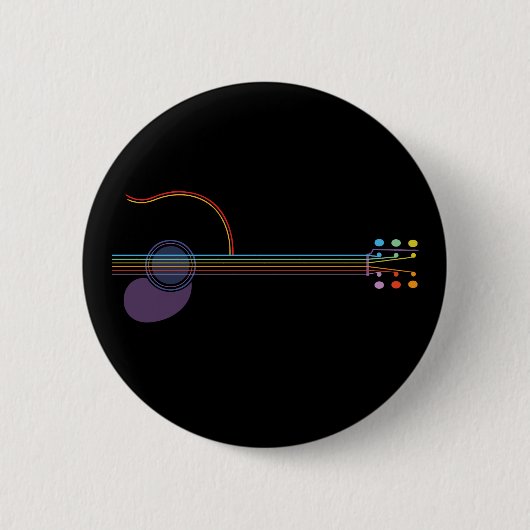 Neon Guitar Ronde Button 5,7 Cm (Voorkant)