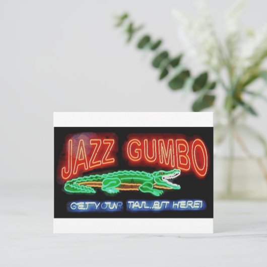 Neon Gumbo Briefkaart (Staand voorkant)