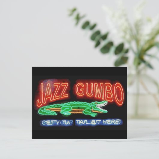 Neon Gumbo Briefkaart (Staand voorkant)