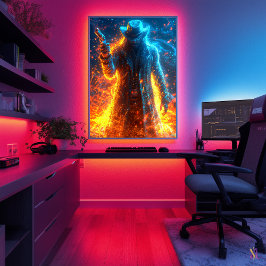 Neon Gunslinger – Cyberpunk Outlaw van het Westen Poster