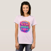 Neon Gym Mode – Rainbow Fitness Splash met hart T-shirt (Voorkant volledig)