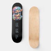 *~* Neon Haar Regenboog Troll AP89 Initiaal Persoonlijk Skateboard (Voorkant)