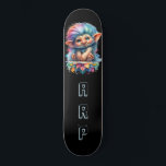 *~* Neon Haar Regenboog Troll AP89 Initiaal Persoonlijk Skateboard<br><div class="desc">(Zoekcode AP89 voor Troll items en AP88 voor middeleeuwse thema items ) Gemakkelijk overzetten naar andere Zazzle producten. ZWARTE achtergrond Skateboard. De felle en o zo vrolijke NEON Rainbow kleuren poppen gewoon de TROLL afbeeldingen en LETTERS. Pas/personaliseer uw INITIALEN/MONOGRAM aan. Whimsical Schattig Schattige grappig lang haar trol. Heldere en opvallende...</div>