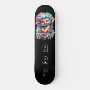 *~* Neon Haar Regenboog Troll AP89 Initiaal Persoonlijk Skateboard