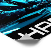 Neon Hacker Wolf Cyberpunk Style Poster (Hoek)